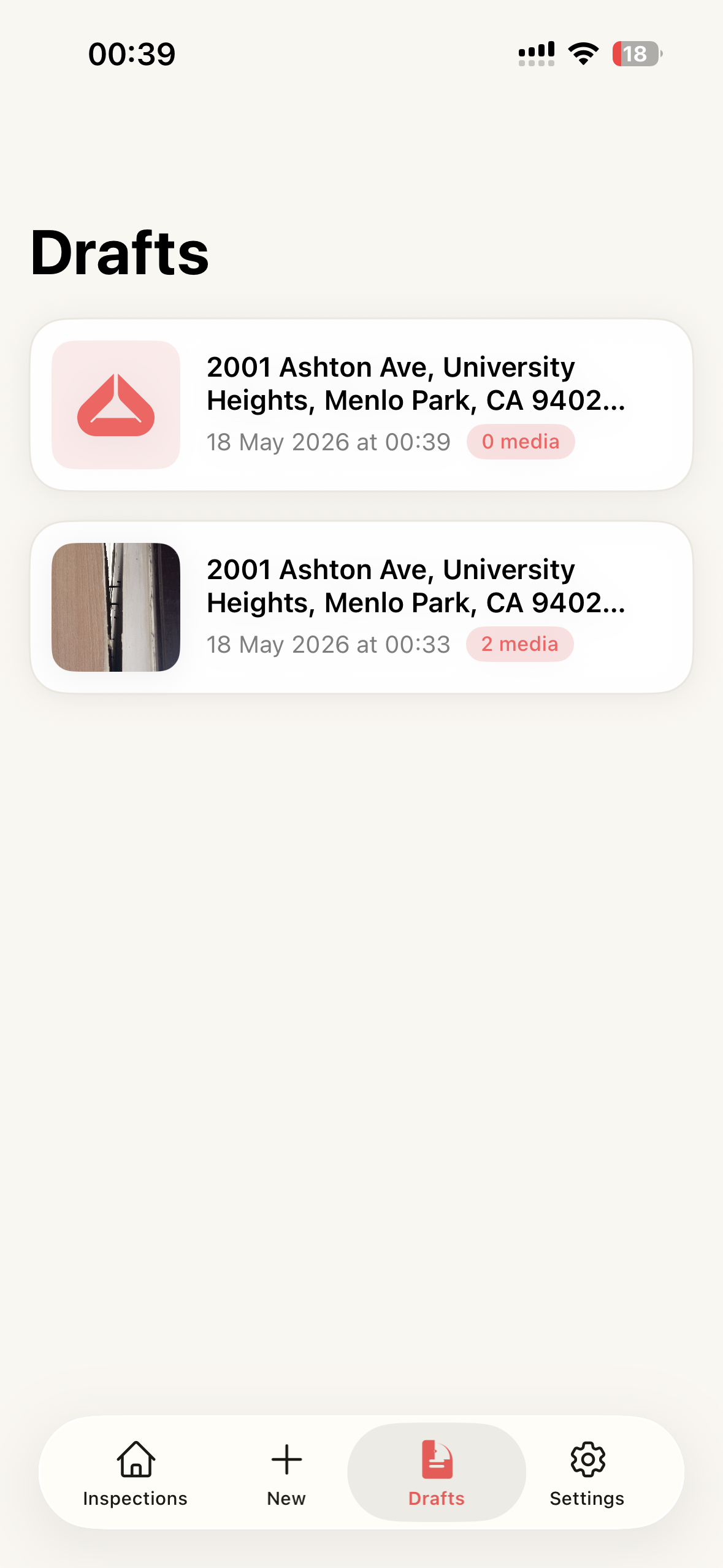 Drafts in progress
